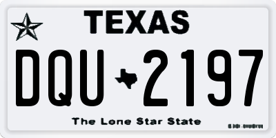 TX license plate DQU2197