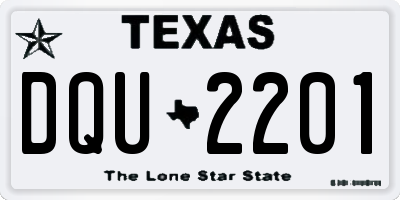 TX license plate DQU2201