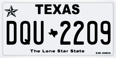 TX license plate DQU2209