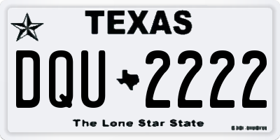 TX license plate DQU2222