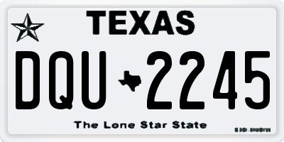 TX license plate DQU2245