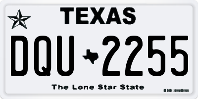 TX license plate DQU2255