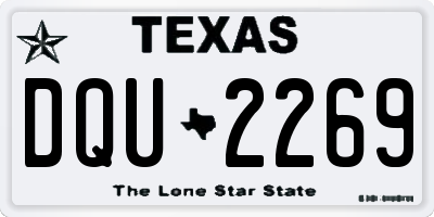 TX license plate DQU2269