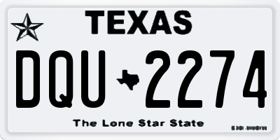 TX license plate DQU2274