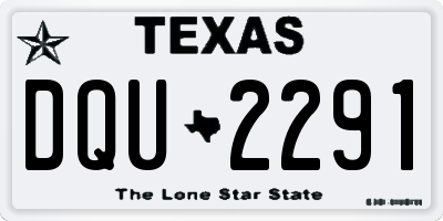 TX license plate DQU2291