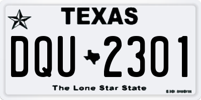 TX license plate DQU2301