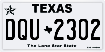 TX license plate DQU2302