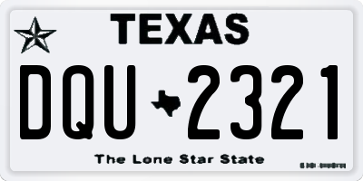 TX license plate DQU2321