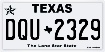TX license plate DQU2329