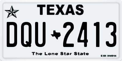 TX license plate DQU2413
