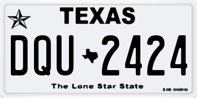 TX license plate DQU2424