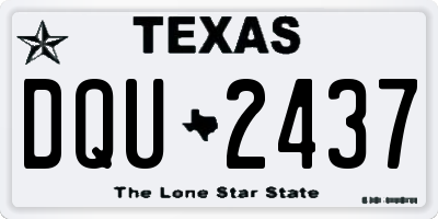 TX license plate DQU2437