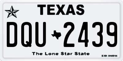 TX license plate DQU2439