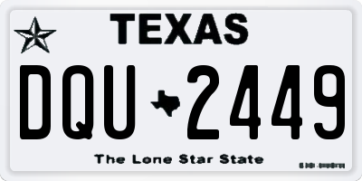TX license plate DQU2449