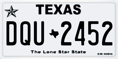 TX license plate DQU2452