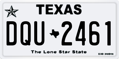 TX license plate DQU2461