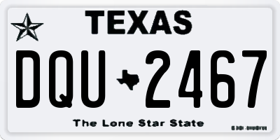 TX license plate DQU2467