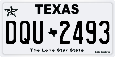 TX license plate DQU2493