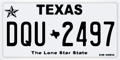 TX license plate DQU2497
