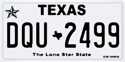 TX license plate DQU2499
