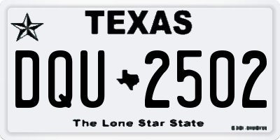 TX license plate DQU2502