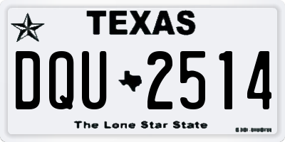 TX license plate DQU2514
