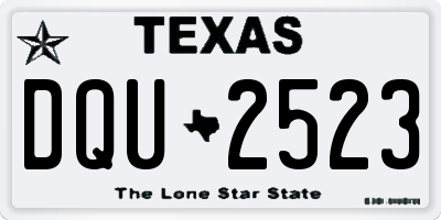 TX license plate DQU2523