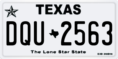 TX license plate DQU2563