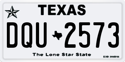 TX license plate DQU2573
