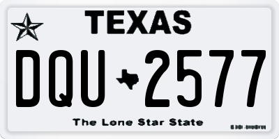 TX license plate DQU2577