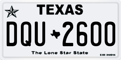 TX license plate DQU2600