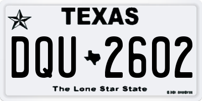 TX license plate DQU2602