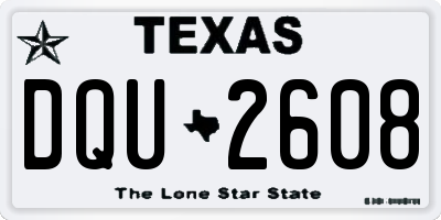 TX license plate DQU2608