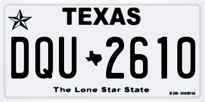 TX license plate DQU2610