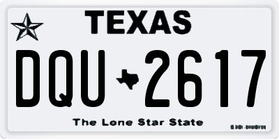 TX license plate DQU2617