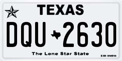 TX license plate DQU2630