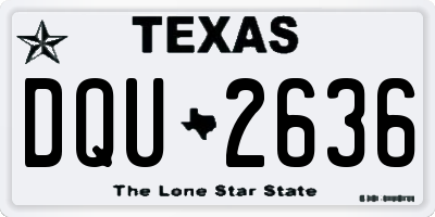 TX license plate DQU2636