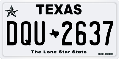 TX license plate DQU2637