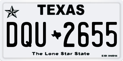 TX license plate DQU2655