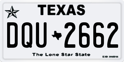 TX license plate DQU2662