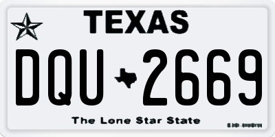 TX license plate DQU2669