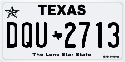 TX license plate DQU2713