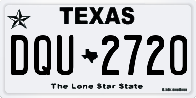 TX license plate DQU2720