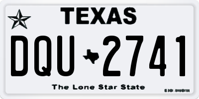 TX license plate DQU2741
