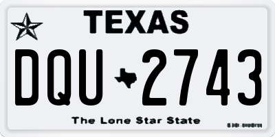 TX license plate DQU2743
