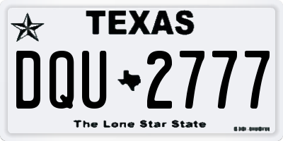 TX license plate DQU2777