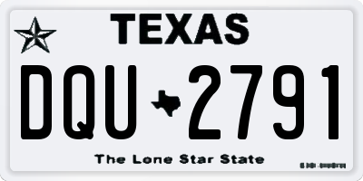 TX license plate DQU2791