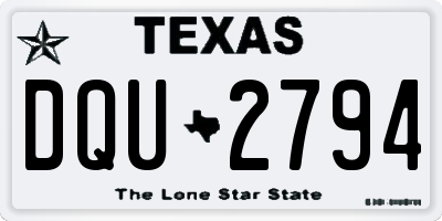 TX license plate DQU2794