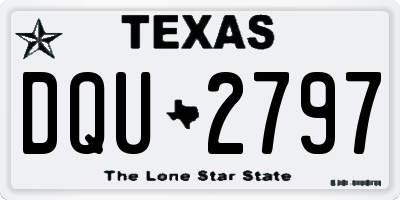 TX license plate DQU2797