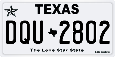 TX license plate DQU2802